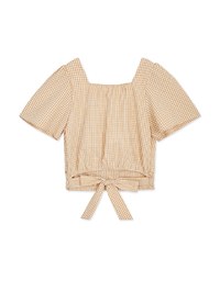Gingham Tie-Back Crop Top