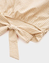 Gingham Tie-Back Crop Top