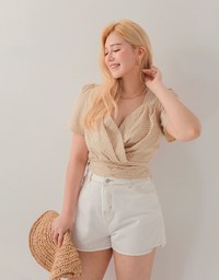 Gingham Tie-Back Crop Top