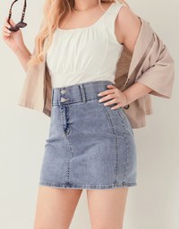 Breezy Cooling No Filter Denim Jeans Mini Skirt