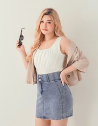 Breezy Cooling No Filter Denim Jeans Mini Skirt