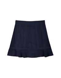 Swiss Dot Ruffled Hem Skirt
