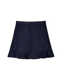 Swiss Dot Ruffled Hem Skirt