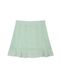 Swiss Dot Ruffled Hem Skirt