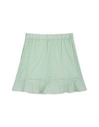 Swiss Dot Ruffled Hem Skirt