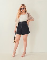 【Den!m LITE】Denim SHORTS Cooling Fabric Jeans Shorts Extra High Waisted No Filter