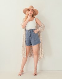 【Den!m LITE】Denim SHORTS Cooling Fabric Jeans Shorts Extra High Waisted No Filter