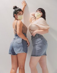 【Den!m LITE】Denim SHORTS Cooling Fabric Jeans Shorts Extra High Waisted No Filter