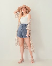 【Den!m LITE】Denim SHORTS Cooling Fabric Jeans Shorts Extra High Waisted No Filter