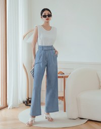 High Waisted Denim Jeans Flare Pants