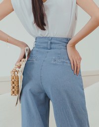 High Waisted Denim Jeans Flare Pants