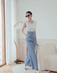 High Waisted Denim Jeans Flare Pants