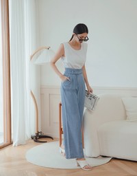 High Waisted Denim Jeans Flare Pants