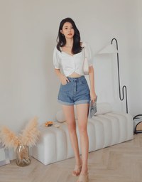 Classic Roll-Up Denim Jeans Short
