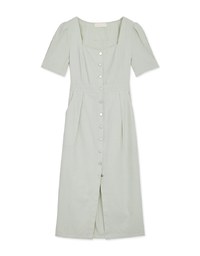 Edgy Smart Buttoned Overlap Midi Dress