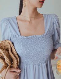 Sweet Sultry Puff Sleeve Flare Mini Dress