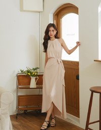 Halter Top & Wrap Skirt Set Wear