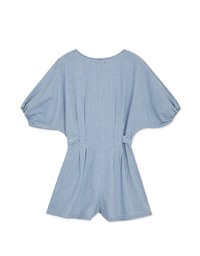 Button-Front Slimming Denim Jeans Playsuit