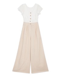 Frill Sleeves Hollowed-Back Jumpsuit