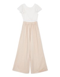 Frill Sleeves Hollowed-Back Jumpsuit