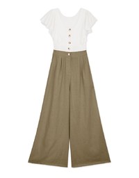 Frill Sleeves Hollowed-Back Jumpsuit