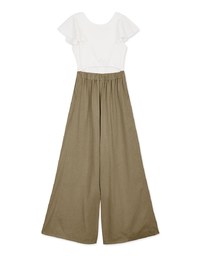 Frill Sleeves Hollowed-Back Jumpsuit
