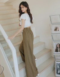 Frill Sleeves Hollowed-Back Jumpsuit