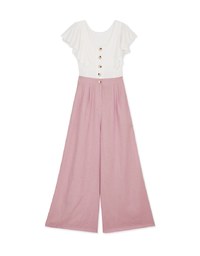 Frill Sleeves Hollowed-Back Jumpsuit