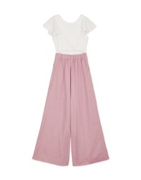 Frill Sleeves Hollowed-Back Jumpsuit