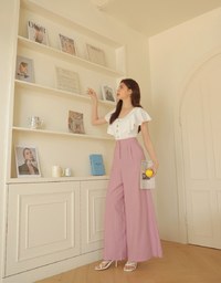 Frill Sleeves Hollowed-Back Jumpsuit