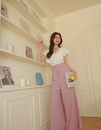 Frill Sleeves Hollowed-Back Jumpsuit