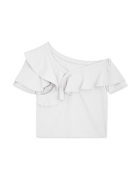 Frilly Fluttery One-Shoulder Top