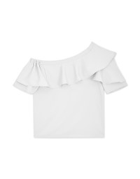 Frilly Fluttery One-Shoulder Top