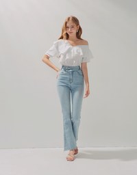 Frilly Fluttery One-Shoulder Top