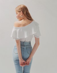 Frilly Fluttery One-Shoulder Top