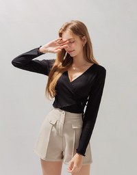 Finest Crossover Tie-Side Lettuce-Hem Top