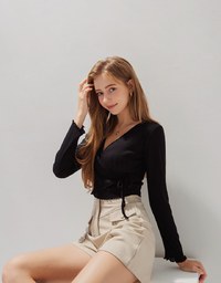 Finest Crossover Tie-Side Lettuce-Hem Top