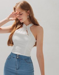 Qipao TOP Embossed Cheongsam Halter Neck Vest Cami Tank Top