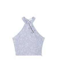 Qipao TOP Relief Shoulder Crop Cheongsam Vest