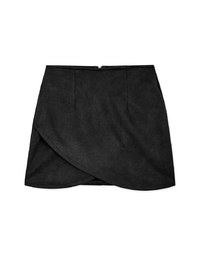 Overlapping Suede Skirt