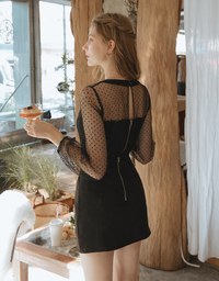 Overlapping Suede Skirt