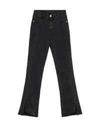 Edgy Chic Side-Slit Slim Fit Denim Jeans Pants