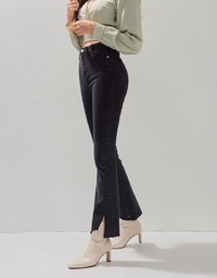 Edgy Chic Side-Slit Slim Fit Denim Jeans Pants