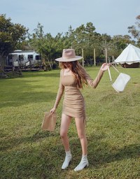 Très Chic Side-Drawstring Bodycon Dress