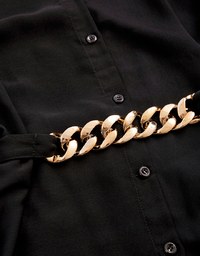 Trendy Gold Chain Dress (With Belt)