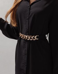 Trendy Gold Chain Dress (With Belt)