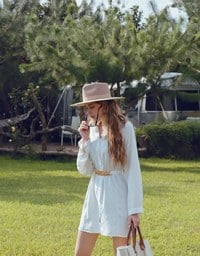 Trendy Gold Chain Dress (With Belt)