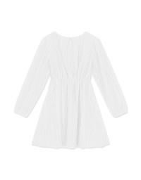 Soigné Feather Trim Buttoned Mini Dress