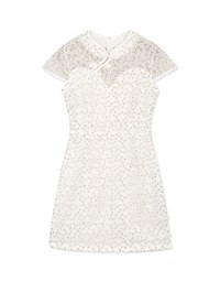Qipao DRESS With Side Slit Lace Mini Exclusive Design Cheongsam