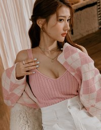 Casual Comfort Crop Knit Tank Top Set